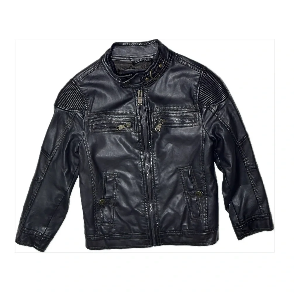 Urban Republic Black Faux Leather Jacket Kid size 5/6